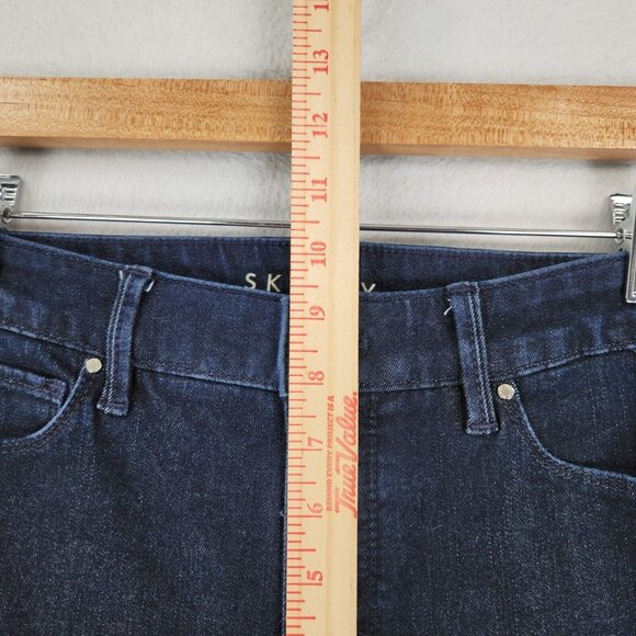 WHBM Jeans Womens 2 Blue The Skinny Flare Leg Dark Wash Mid Rise Casual Denim - Picture 5 of 13